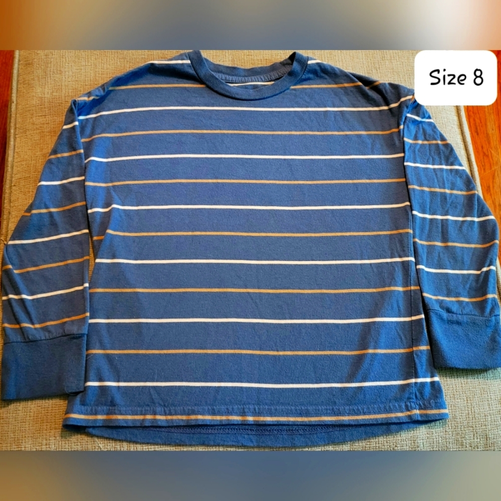 Boys size 8 striped long sleeve shirt